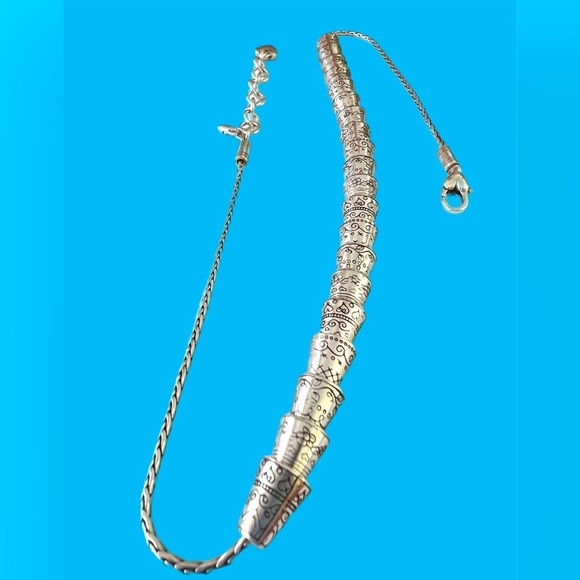 Brighton necklace NWOT. Silver plated etched necklace. Scrolling NWOT - Picture 3 of 5